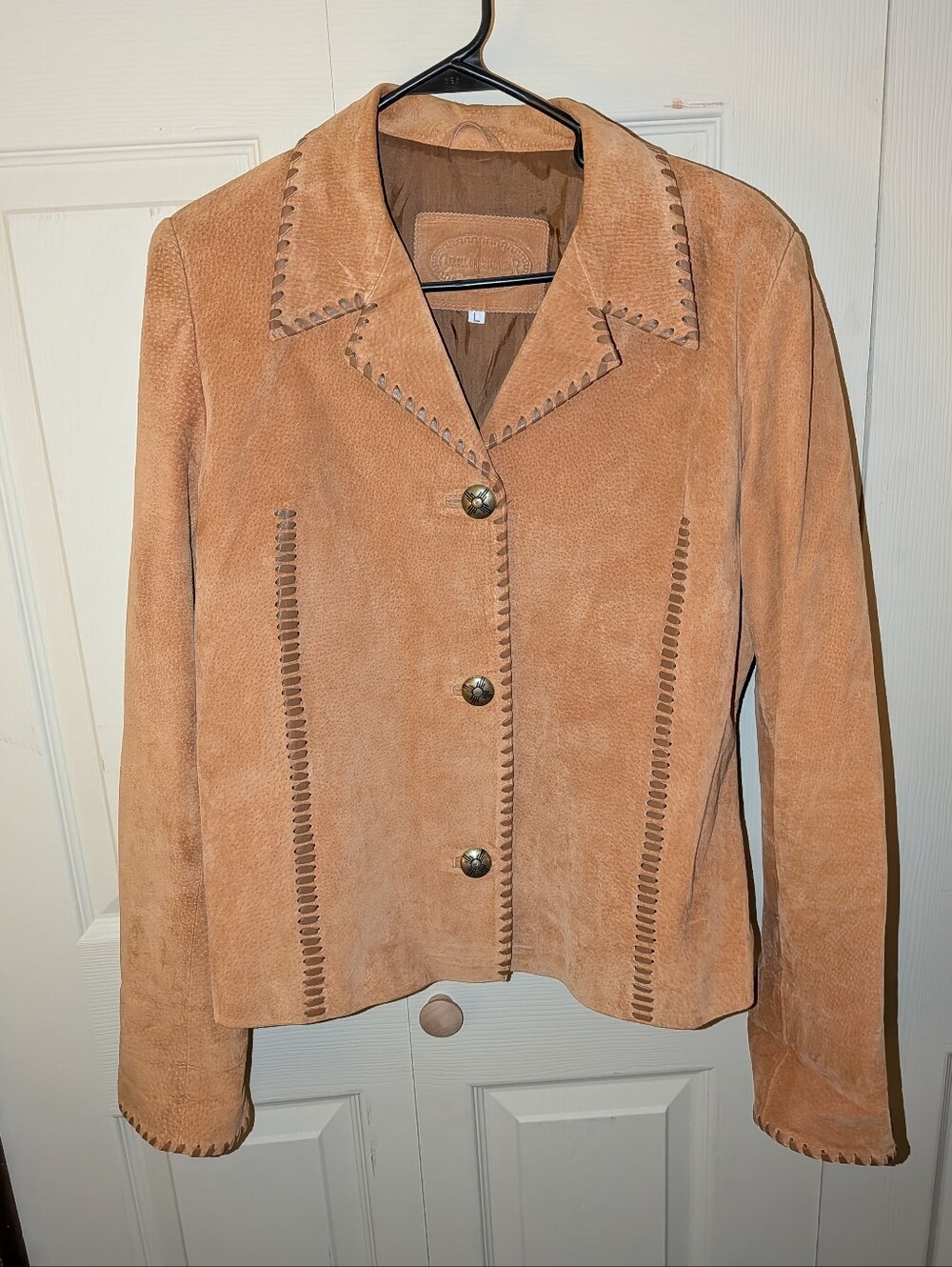 Women's 100% Leather Button-Front Jacket